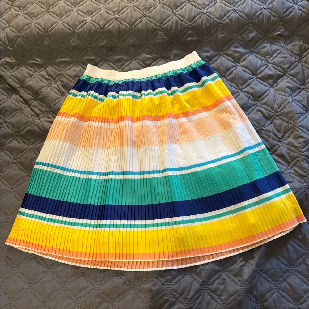 Merona Blue Knee-Length A-Line Pleated Skirt